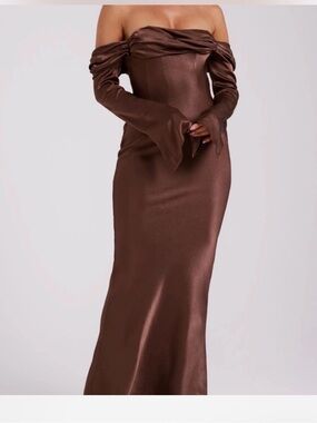 meshki kiki off shoulder knit rose maxi dress Meshki - Kiki Off Shoulder Knit Rose Maxi Dress